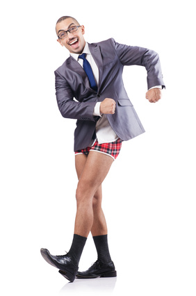 Nude businessman isolated on white